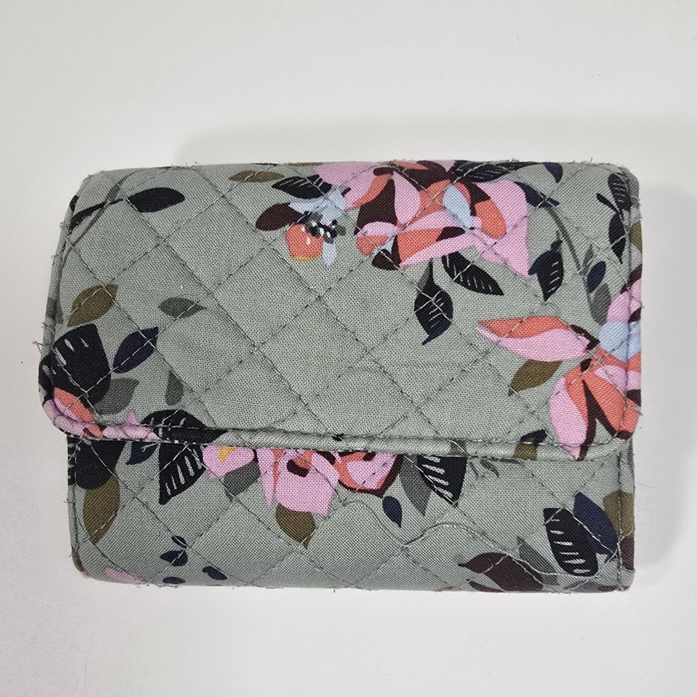 Vera Bradley Quilted Floral Wallet - Pink and Black